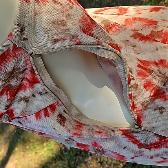 LaBelle Batik Tie Dye style beaded strap short dress size Sm polyester side zip - Picture 5 of 9